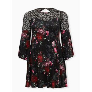 ISO Torrid Black Floral Lace Dress Size 4, 5 OR 6!!